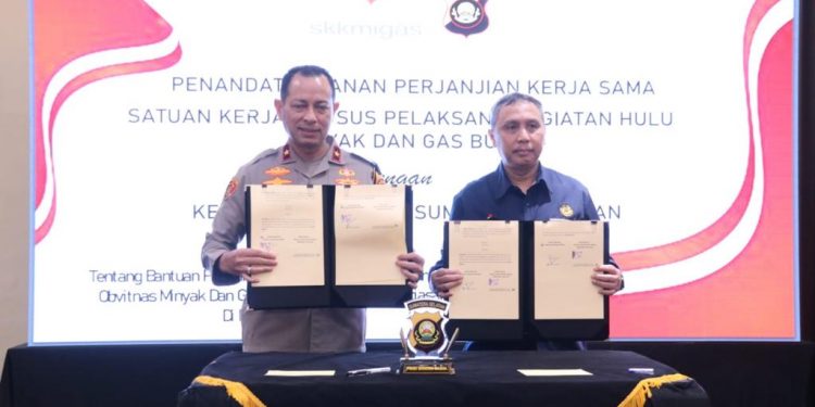 Menjaga Pengamanan dan Penegakan Hukum pada Obvitnas Hulu Migas di Sumsel, SKK Migas dan Polda Sumsel Lakukan Penandatanganan PKS
