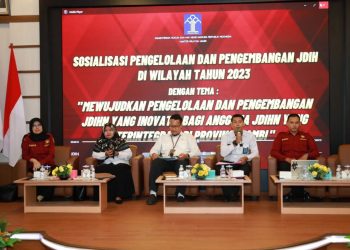 Bagian Hukum Setda Tanjabbarat Hadiri Sosialisasi Pengelolaan dan Pengembangan JDIH di Kanwil Kemenkumham Jambi