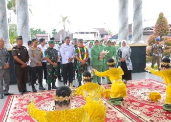 Wakil Bupati Tanjab Barat Bersama Unsur Forkopimda Sambut Kunker Pangdam II/Sriwijaya