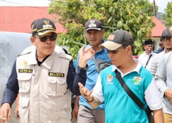 Wako Ahmadi Pantau Perbaikan Infrastruktur  Tanggul Penahan Banjir di Tanjung Muda