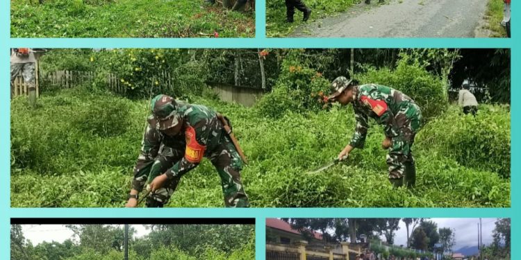 Masyarakat Desa Koto Baru Laksanakan Gotong Royong Bersama Kapolsek dan Danramil Sitinjau Laut