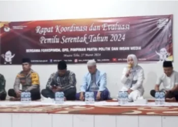 KPU Gelar Rakor dan Evaluasi Pemilu Serentak 2024 Bersama Forkopimda , OPD, Pimpinan Partai dan Media