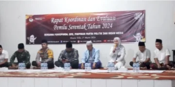 KPU Gelar Rakor dan Evaluasi Pemilu Serentak 2024 Bersama Forkopimda , OPD, Pimpinan Partai dan Media