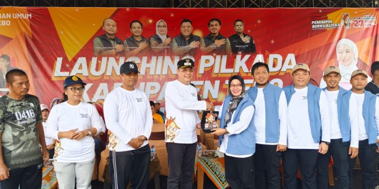 KPU Tebo Sukses Gelar Senam Sehat dan Lauching Pilkada 2024