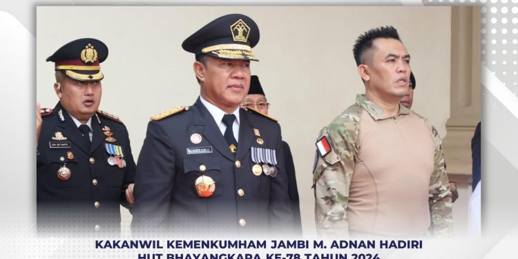 Kakanwil Kemenkumham M. Adnan Jambi Hadiri HUT Bhayangkara ke-78 Tahun 2024