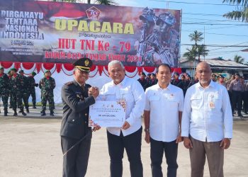 Kado ulang Tahun TNI Ke 79, PetroChina Bantu Pembangunan Gedung Koramil Betara