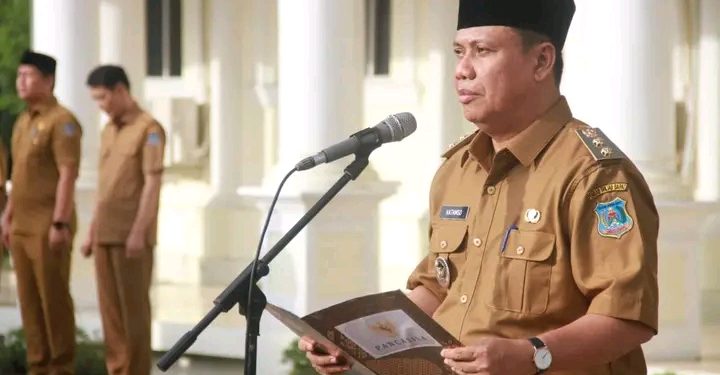 Wakil Bupati Katamso Pimpin Langsung Apel Gabungan di Lingkungan Pemerintah Kabupaten Tanjab Barat