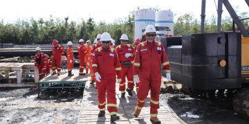 Dukung Kegiatan Pengeboran Sumur SA-3NF, Kepala SKK Migas Saksikan Langsung Spud in di Lapangan