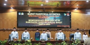 Bupati UAS dan Wabup Katamso Hadiri Rapat Paripurna Istimewa Peringatan Hari Jadi Kabupaten Tanjab Barat ke-60