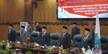 DPRD Tanjabbar Gelar Rapat Paripurna Mendengarkan Pidato Kenegaraan Dalam Rangkah HUT ke- 80 Kemerdekaan RI