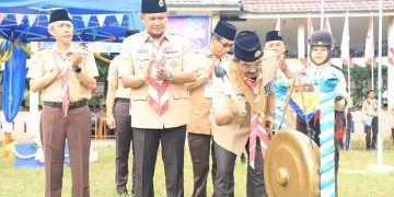 Diiikuti Lebih dari 500 Peserta, Bupati UAS Resmi Buka Jambore Pramuka Tanjab Barat 2025