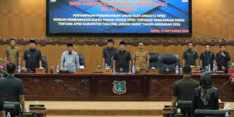 DPRD Tanjabbar Gelar Paripurna Ranperda APBD Tahun Anggaran 2026 dan Penyampaian Fraksi Fraksi