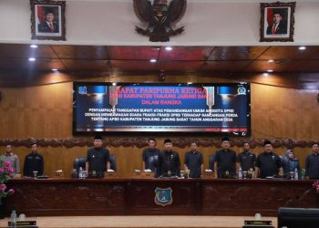 Paripurna ketiga, DPRD Tanjabbar Mendengarkan Penyampaian Bupati Terhadap Ranperda Tahun Anggaran 2026