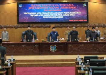 DPRD Tanjabbar Gelar Paripurna, Penyampaian Nota Pengantar Ranperda APBD Tahun Anggaran 2026