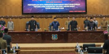DPRD Tanjabbar Gelar Paripurna, Penyampaian Nota Pengantar Ranperda APBD Tahun Anggaran 2026