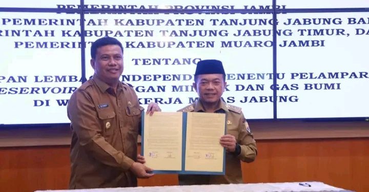 Wabup Katamso Tanda Tangani Komitmen Bersama Percepatan Penetapan Lembaga Independen Migas di WK Jabung dan Lemang