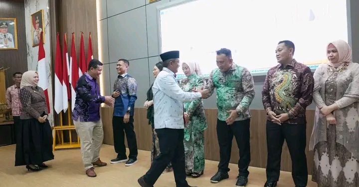 Bupati Anwar Sadat Gelar Penyambutan Dandim 0419/Tanjab dan Pisah Sambut Kapolres Tanjab Barat