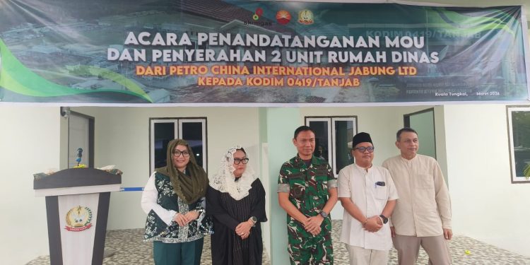 Berikan Bangunan Koramil Betara dan Rumdis Kodim, Dandim 0419 Tanjab Letkol Zulfiandi Ucapkan Terima Kasih ke PetroChina