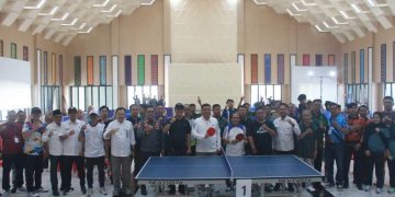 Semarakkan HUT ke-81 RI dan Hari Jadi ke-61 Tanjab Barat, Wabup Katamso Buka Turnamen Tenis Meja Antarinstansi