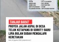 Proyek Peningkatan Jalan Aspal di Desa Teluk Ketapang Disorot, Baru Lima Bulan Sudah Mengalami Keretakan