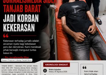 Sekretaris DPC PJS Tanjab Barat Dikeroyok Saat Konfirmasi Jalan Rusak di Desa Teluk Ketapang