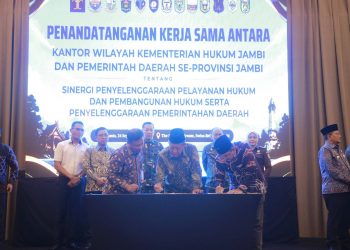 Pemkab Tanjab Barat Bersama Kanwil Kemenkum Jambi Sepakati Penguatan Layanan Hukum dan Akselerasi Perlindungan Kekayaan Intelektual