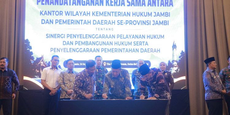 Pemkab Tanjab Barat Bersama Kanwil Kemenkum Jambi Sepakati Penguatan Layanan Hukum dan Akselerasi Perlindungan Kekayaan Intelektual